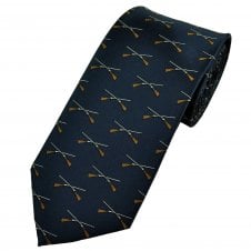 Crossed Shotguns Navy Blue Men's Luxury Novelty Tie