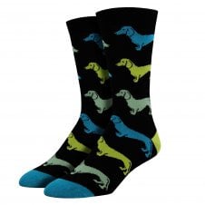 Dachshund Dog Black Luxury Bamboo Men's Socks