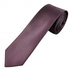 Dark Mauve & Black Micro Pattern Textured Men's Skinny Tie