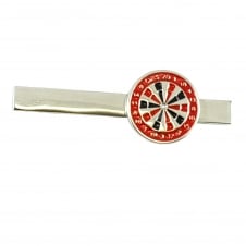 Dartboard Tie Clip Rhodium Plated
