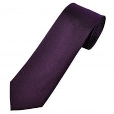 Deep Purple & Black Micro Pattern Men's Silk Narrow Tie