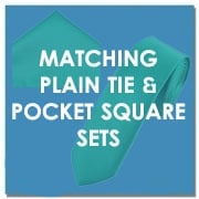 Matching Plain Tie and Pocket Square Sets