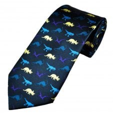 Dinosaurs Navy Blue Men's Novelty Tie