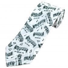 Do-Re-Mi-Fa-So-La-Ti-Do Classic Major Musical Scale White Men's Novelty Tie