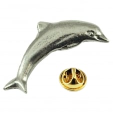 Dolphin English Pewter Lapel Pin Badge