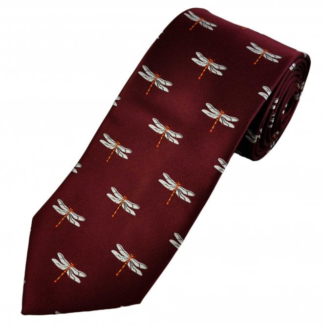 Dragonfly Burgundy Men's Novelty Tie