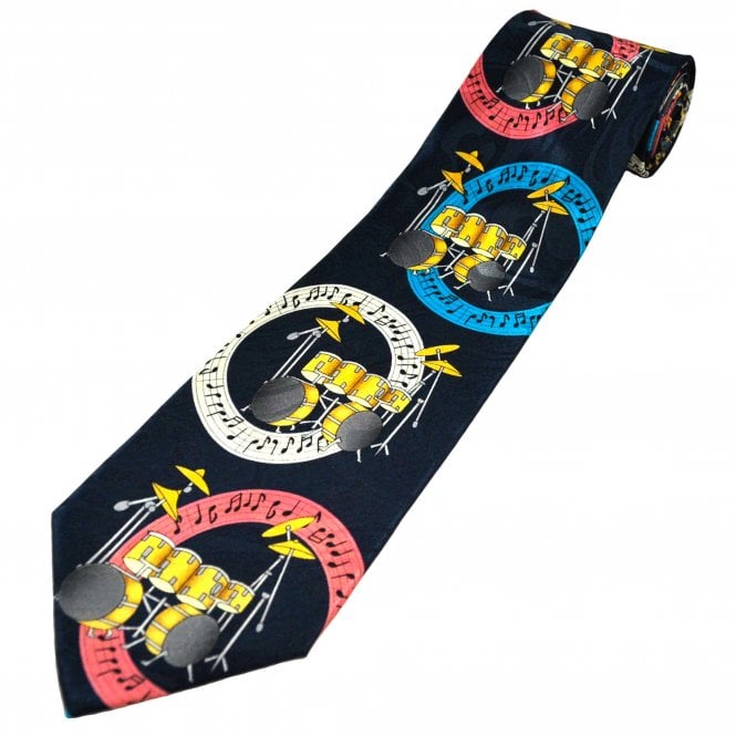 Drums & Music Notes Men's Novelty Tie