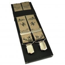 Duck, Stag and Dog Beige Men's Trouser Braces
