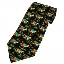 Ducks Black Silk Men's Novelty Tie