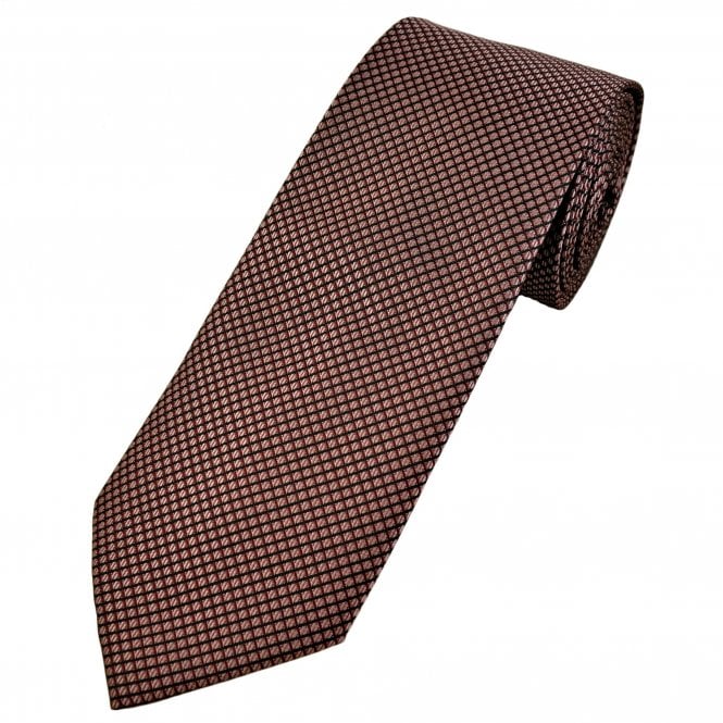 Dusky Pink Claret & Black Diamond Check Pattern Men's Extra Long Tie