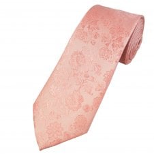 Dusky Pink Floral Pattern Men's Tie
