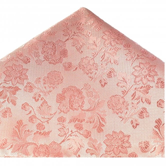 Dusky Pink Floral Pattern Pocket Square Handkerchief