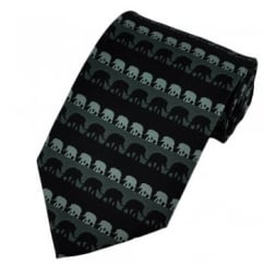 Elephants Black & Grey Novelty Tie