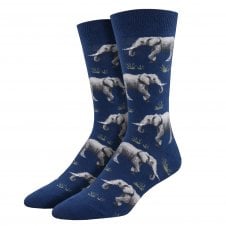 Elephants Blue Luxury Men's Socks
