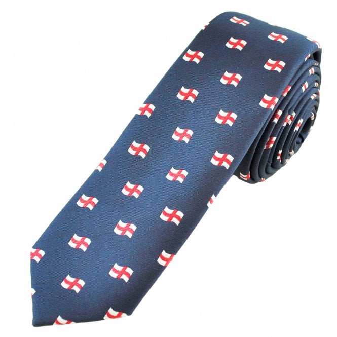 England Flag St. George's Cross Men's Skinny Tie
