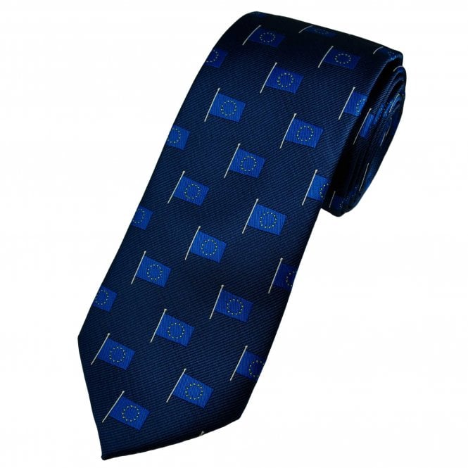 European Union Flag of Europe Navy Blue Men's Tie