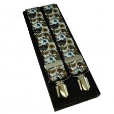 Exotic Flowers & Plants Ivory Men's Trouser Braces