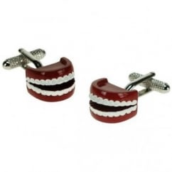 False Teeth Novelty Cufflinks