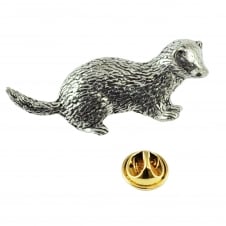 Ferret English Pewter Lapel Pin Badge