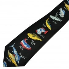 Fish with Names Black Men's Novelty Tie