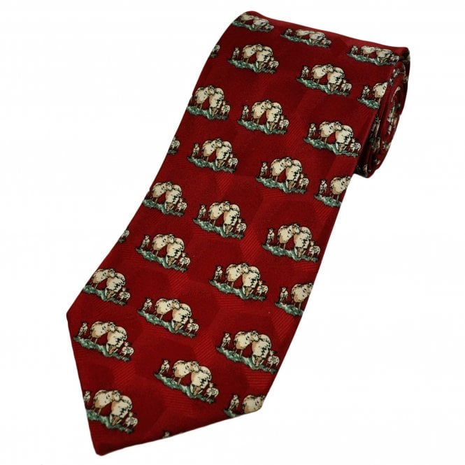 Flock Of Sheep Red Men's Novelty Tie