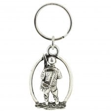 Fly Fisherman English Pewter Keyring