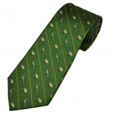 Fly Fishing Luxury Green Men's Silk Tie
