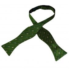 Fly Fishing Luxury Green Silk Men's Self Tie Bow Tie