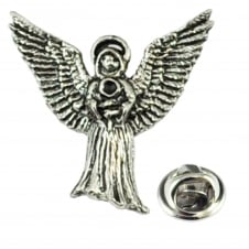 Flying Angel English Pewter Lapel Pin Badge