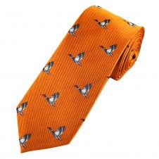 Flying Ducks Burnt Orange Luxury Silk Country Tie