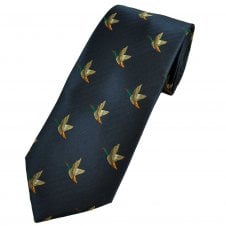 Flying Mallard Duck Navy Blue Men's Novelty Tie
