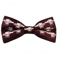 Flying Pigs Burgundy Novelty Bow Tie