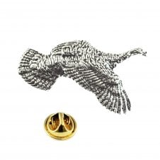 Flying turkey Bird English Pewter Lapel Pin Badge