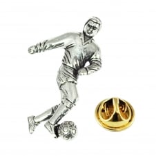 Football Player Pewter Lapel Pin Badge