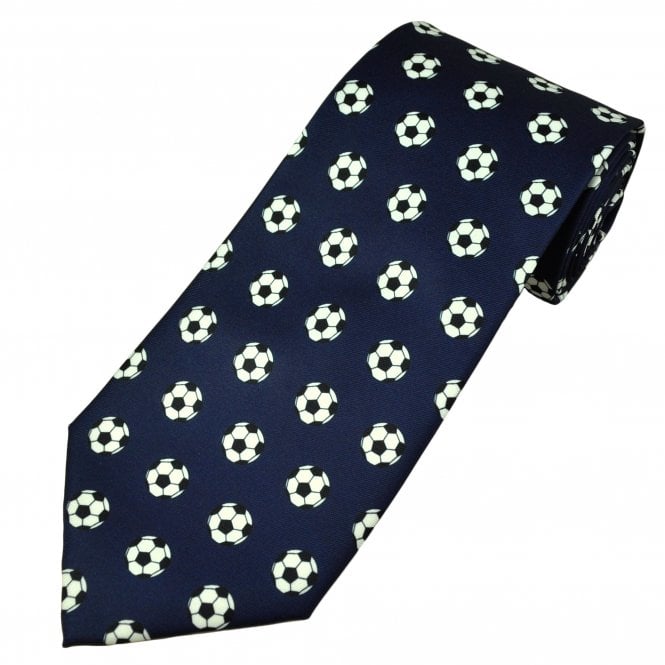Footballs Navy Blue Men's Novelty Tie