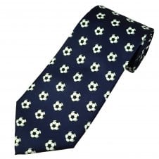 Footballs Navy Blue Men's Novelty Tie