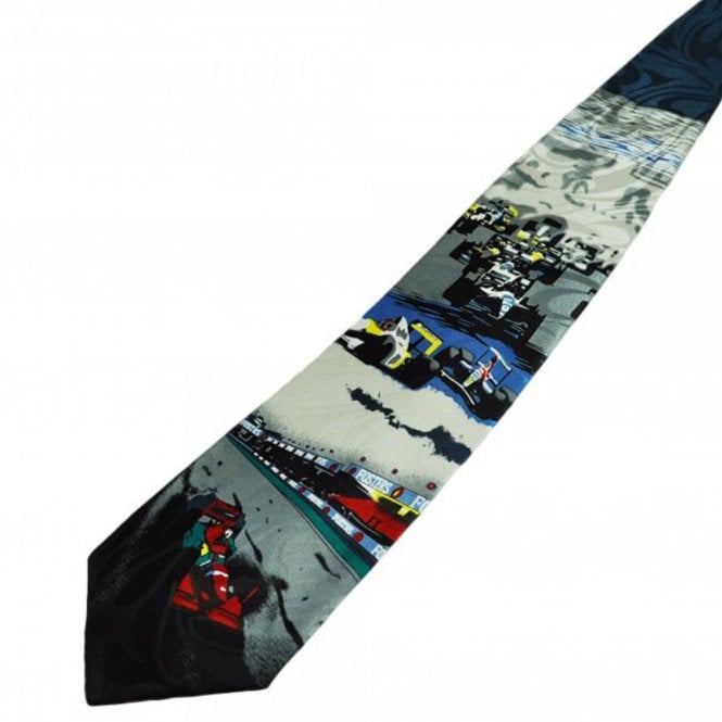 Formula 1 Grandstand Racing Cars Novelty Tie