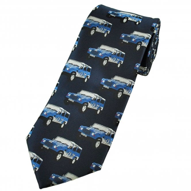 Four Wheel Drive Vehicle Navy Blue Men's Novelty Tie
