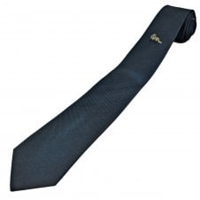 Fox Motif Navy Blue Men's Luxury Silk Tie