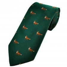Fox on Green Men's Luxury Novelty Tie