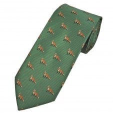 Fox On Green Men's Novelty Tie