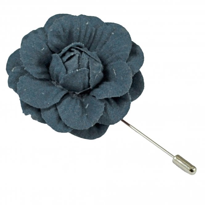 French Navy Boutonnière, Flower Stick Pin Buttonhole