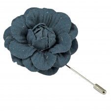 French Navy Boutonnière, Flower Stick Pin Buttonhole