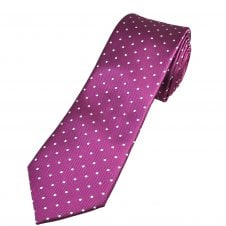 Fuchsia Pink & White Polka Dot Men's Tie