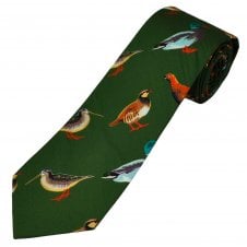 Game Birds Green 100% Cotton Men's Tie