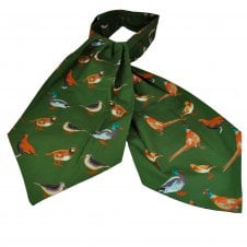 Game Birds Green Cotton Day Cravat