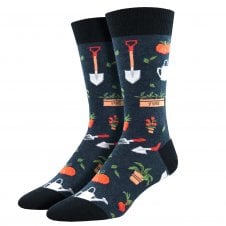 Gardening Tools & Plants Navy Blue Luxury Men's Socks