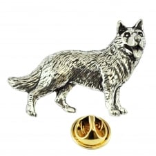 German Shepherd Dog Pewter Lapel Pin Badge