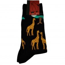 Giraffe Black Men's Novelty Socks