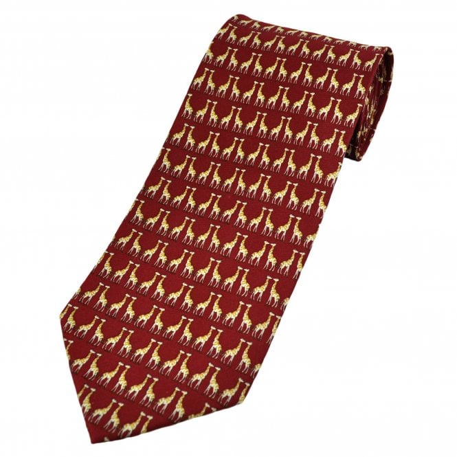 Giraffes Red Men's Novelty Tie